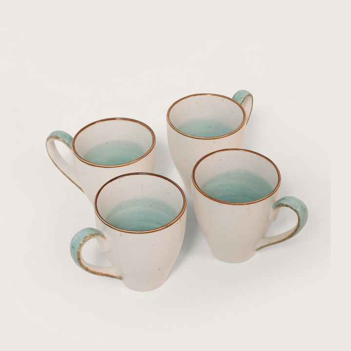 Cottage Coffee Mug Aqua Set of 4