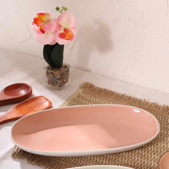 Cottage Oval Platter Pink