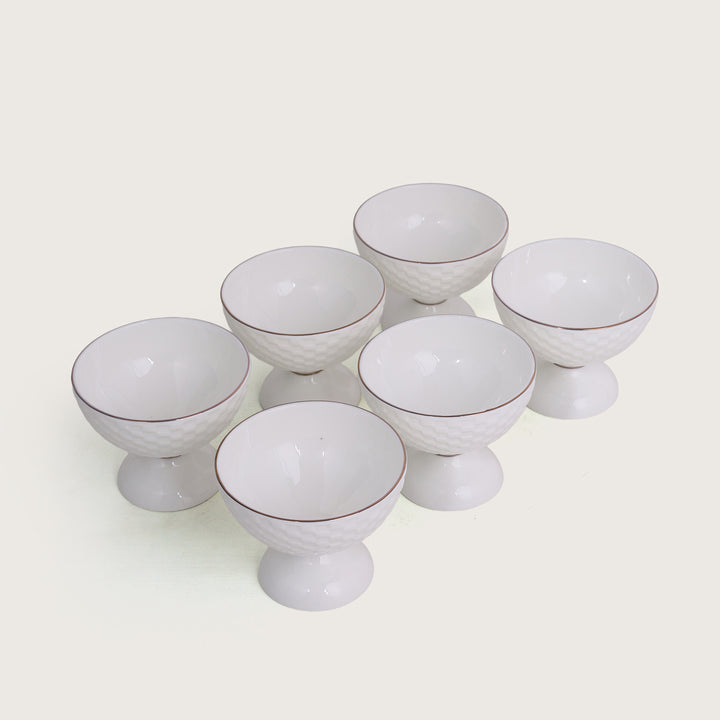 Dessert Bowl with Ceramic Spoons Set of 6