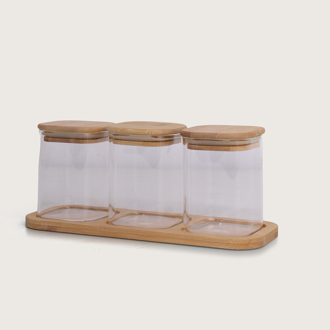 Glass Jar Storage Containers 230ML with Tray | Airtight