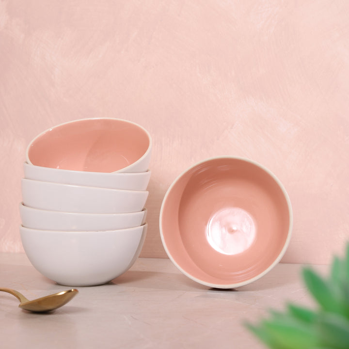 Cottage Side Bowl Pink Set of 6