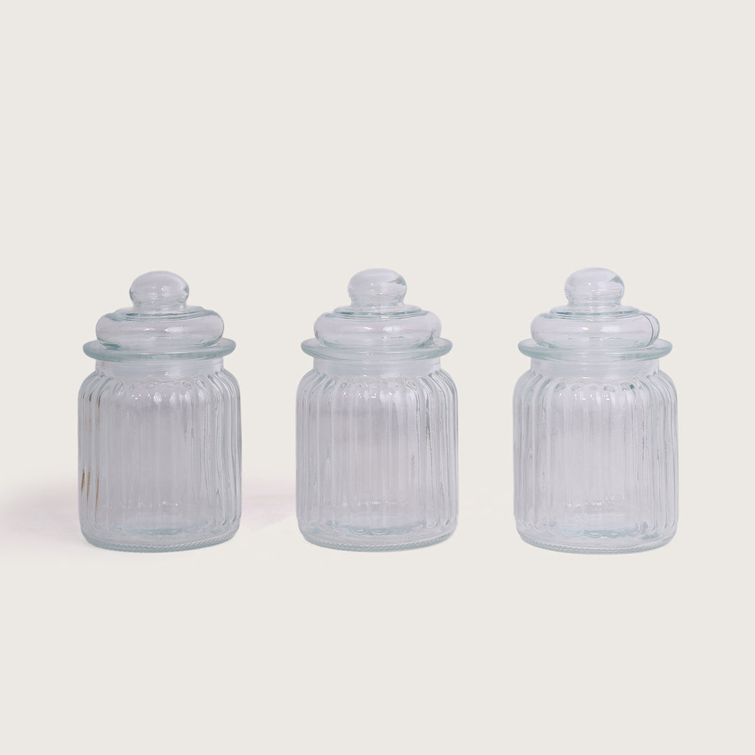 Glass Jar Storage Containers 350ML - Set of 3 | Airtight