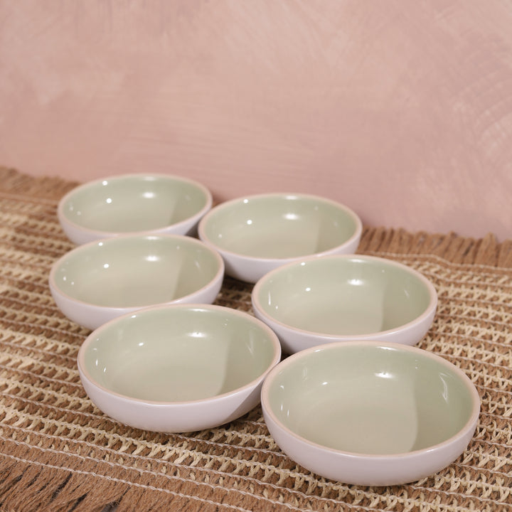 Cottage Dip Bowl Sage Green Set of 6