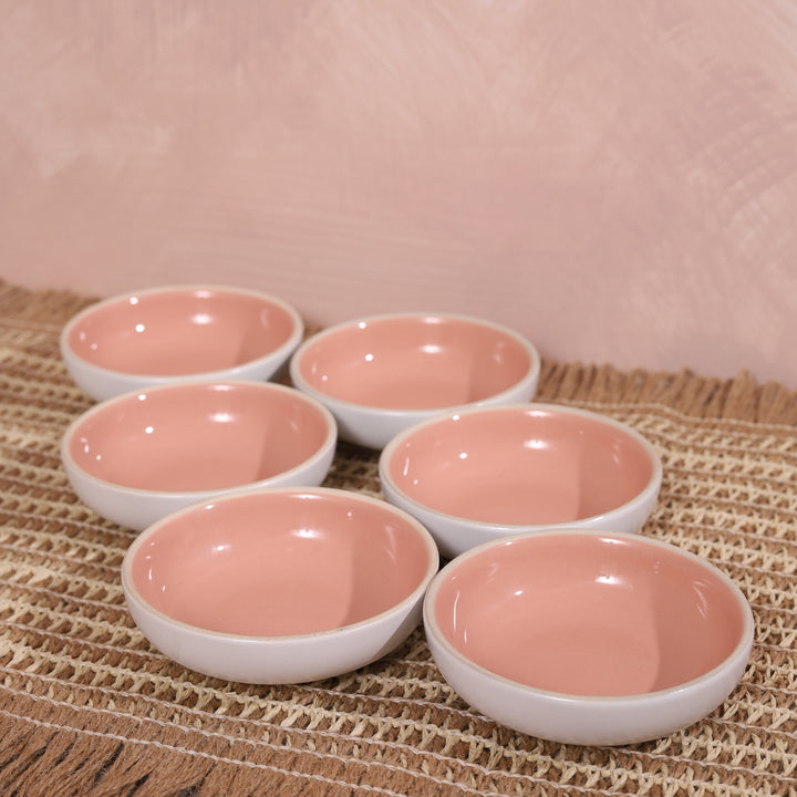 Cottage Dip Bowl Pink Set of 6