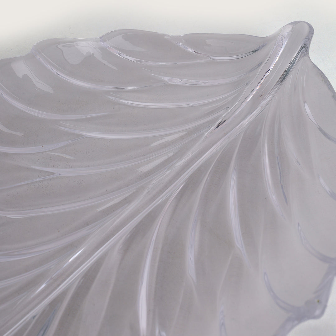 Glass Leaf Serving Platter 31x23 CM
