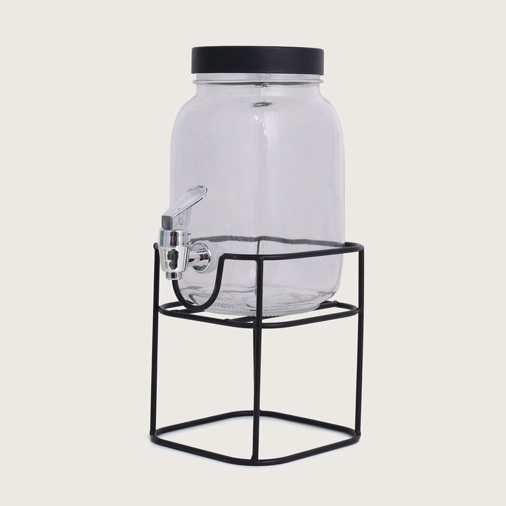 Beverage Glass Dispenser 1500ML with Metal Stand and Tap