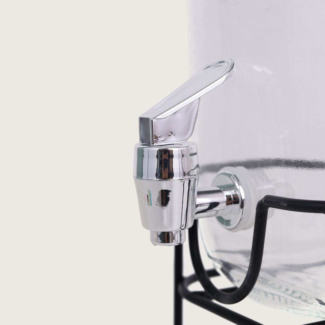 Beverage Glass Dispenser 1500ML with Metal Stand and Tap