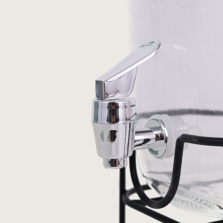 Beverage Glass Dispenser 1500ML with Metal Stand and Tap