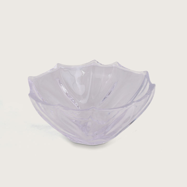 Glass Dessert Serving Bowls Set of 7, Crystal Design - Clear