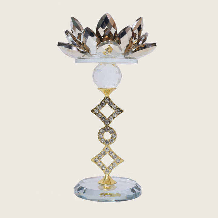 Lotus Votive Crystal ball & Metal Candle Stand