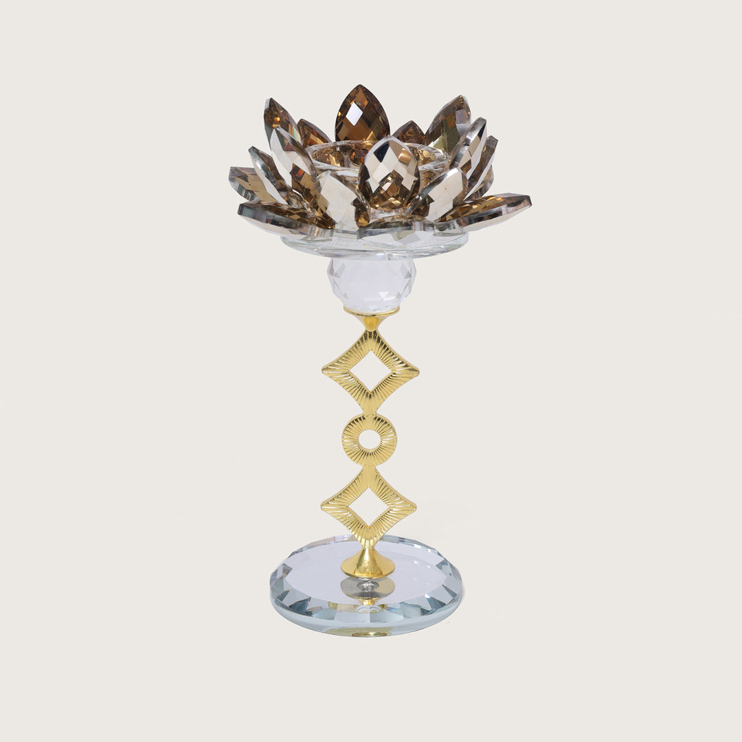 Lotus Votive Crystal ball & Metal Candle Stand