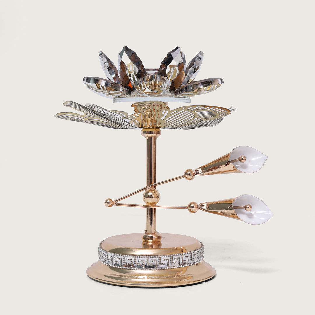 Lotus Votive Crystal & Diamonds Candle Stand