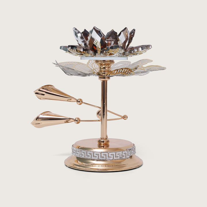 Lotus Votive Crystal & Diamonds Candle Stand