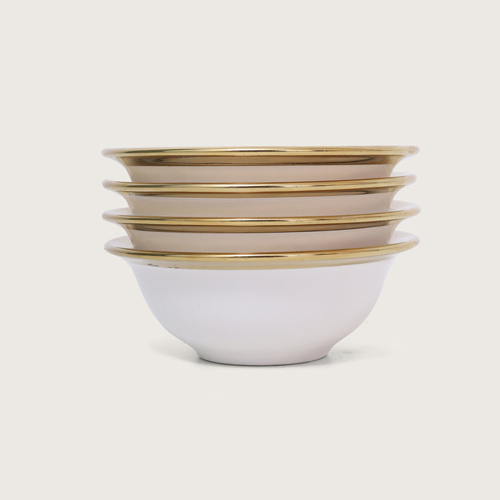 Curry Bowl Gold Rim Set of 4 - Small