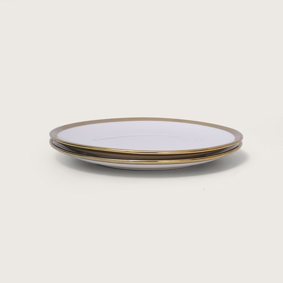 White Plate with Gold Rim Set of 2 - Large