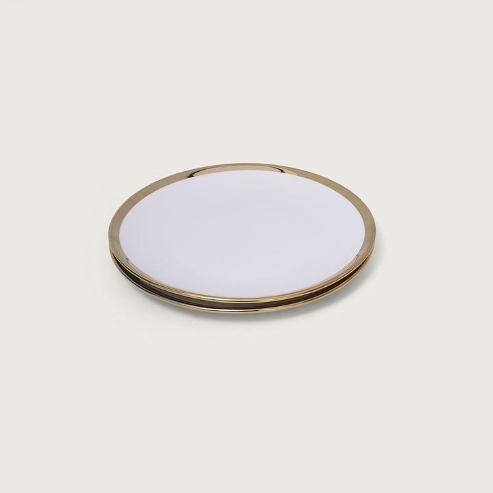 White Plate with Gold Rim Set of 2 - Large