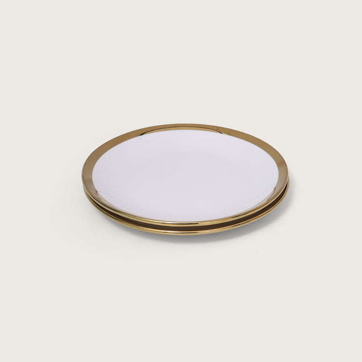 White Plate with Gold Rim Set of 2 - Large