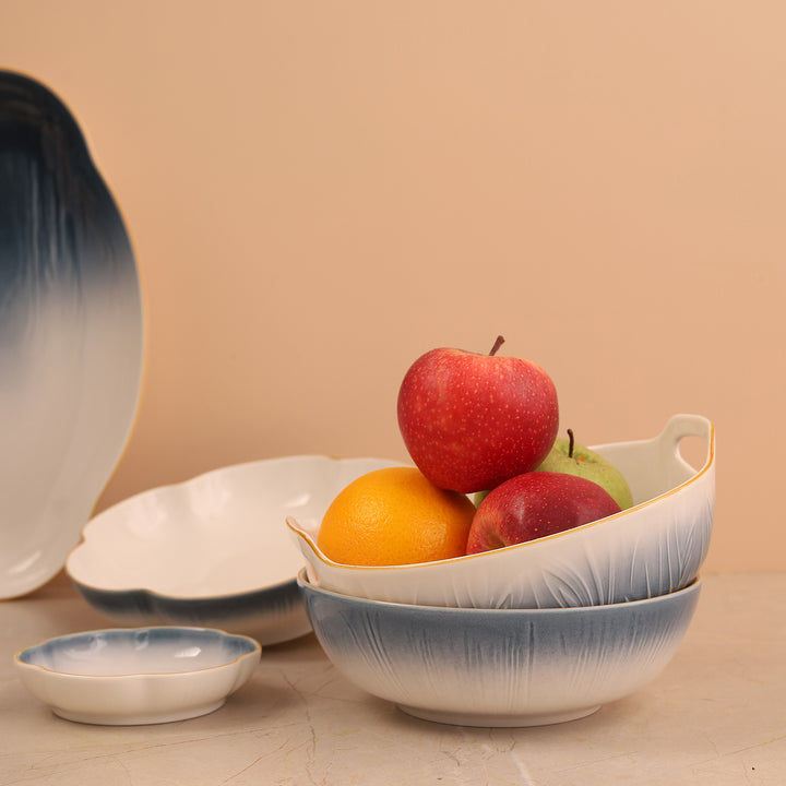 Platter & Bowls Serving Set Blue Set of 8