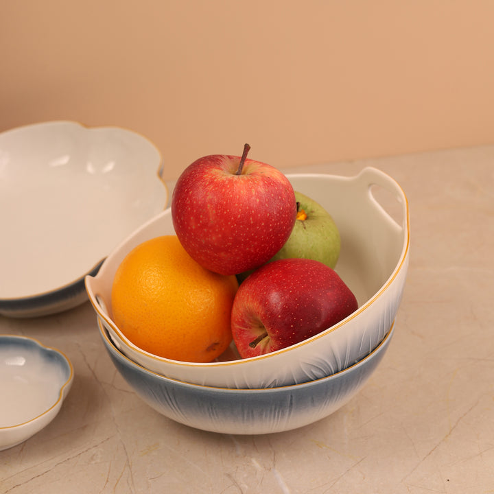 Platter & Bowls Serving Set Blue Set of 8