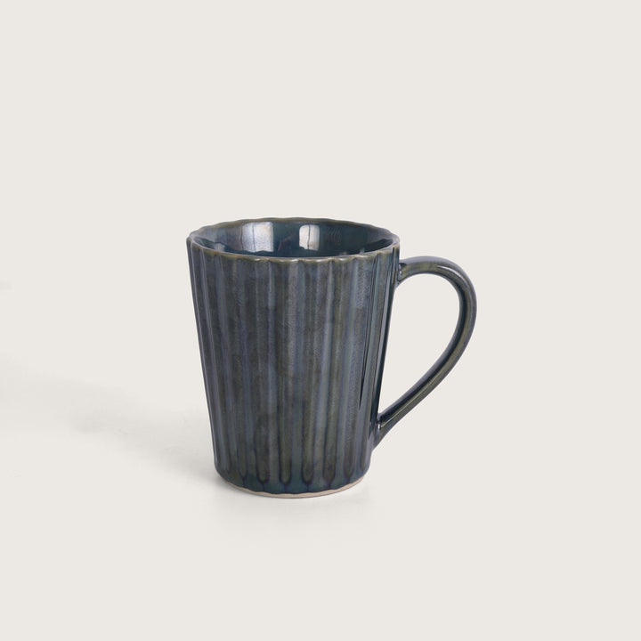 Earthy clay mugs blue - set of 4