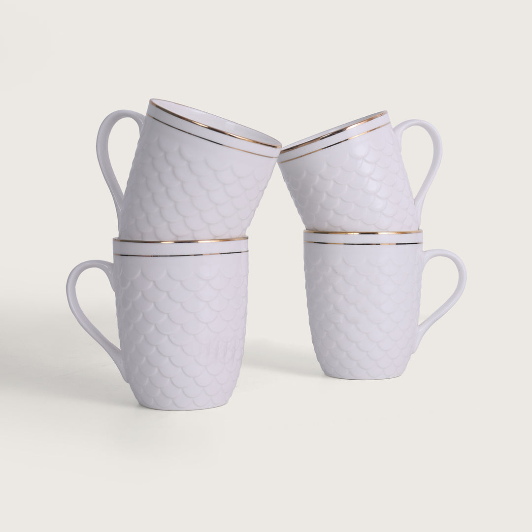 Essential mugs white and gold - set of 4