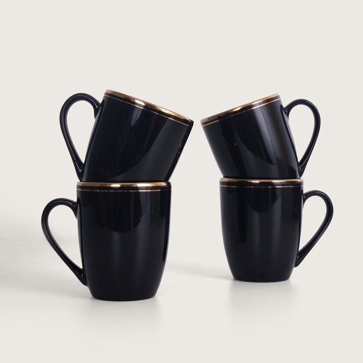 Essential mugs black and gold - set of 4