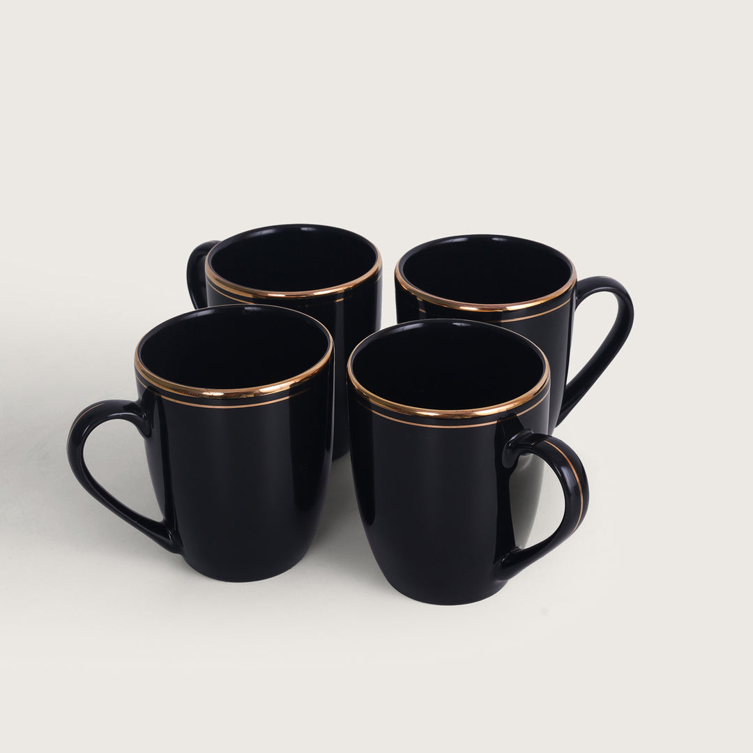 Essential mugs black and gold - set of 4