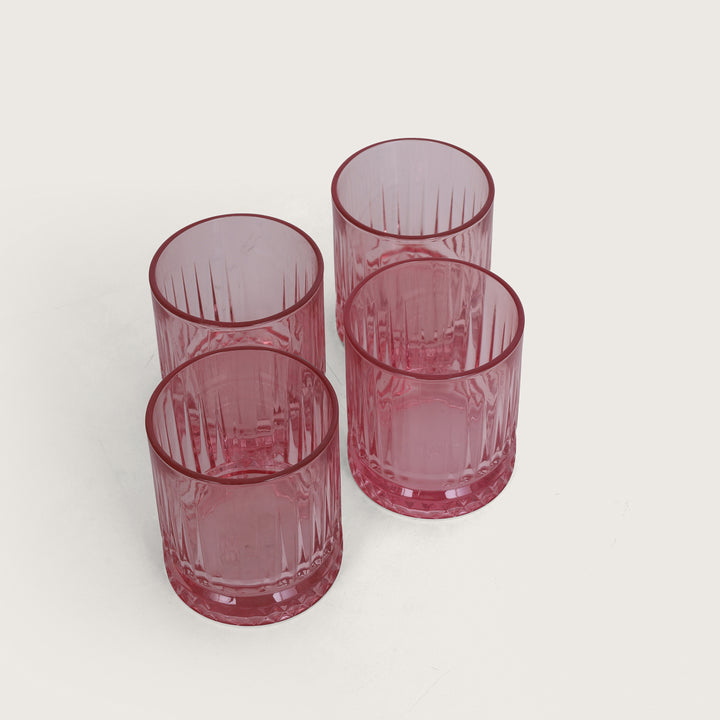 Elysia Pink Whiskey Glasses - Set of 4