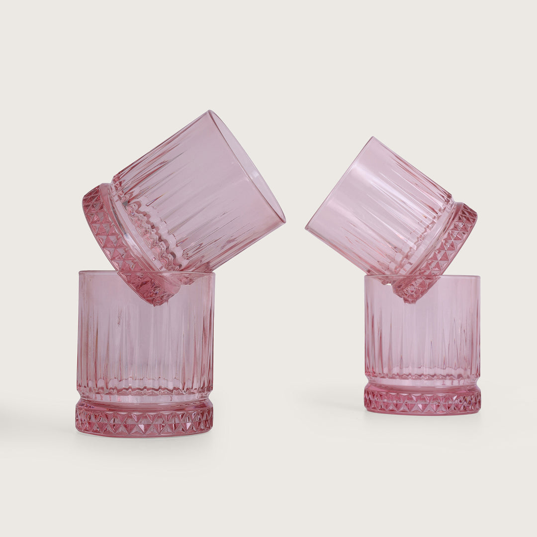 Elysia Pink Whiskey Glasses - Set of 4