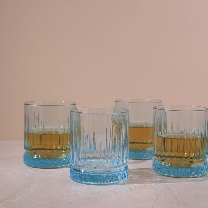 Elysia Turquoise Whiskey Glasses - Set of 4