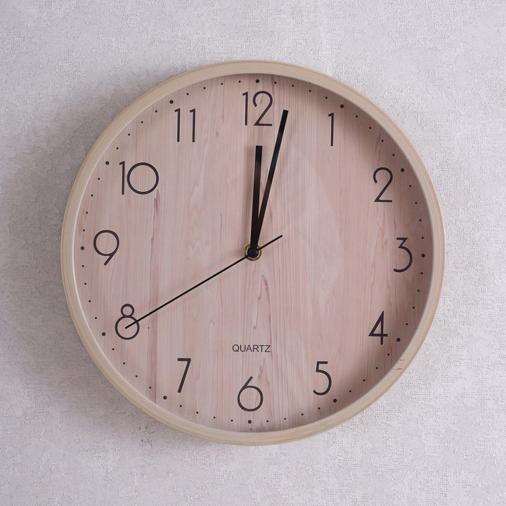 wooden texture wall clock