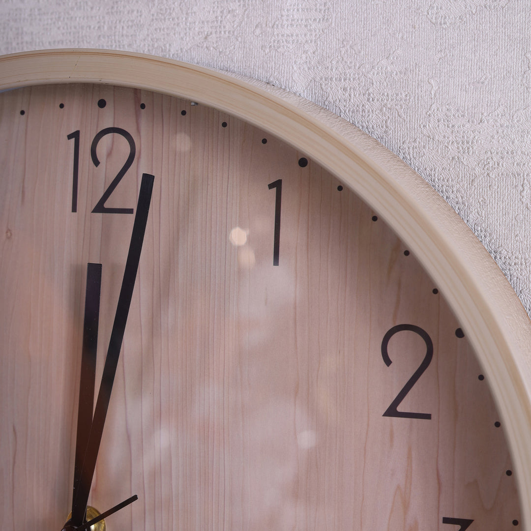 wooden texture wall clock