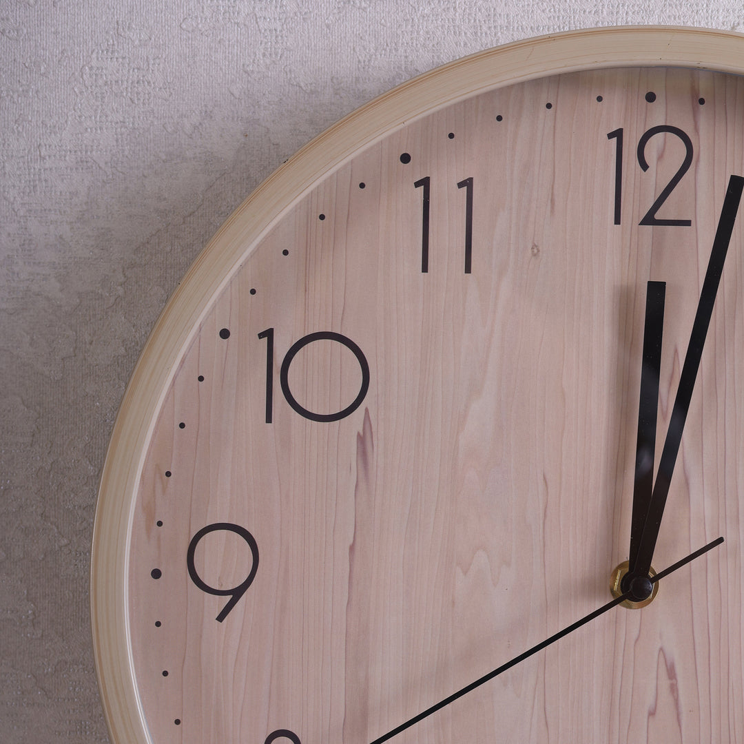 wooden texture wall clock