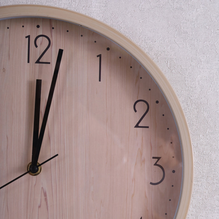 wooden texture wall clock