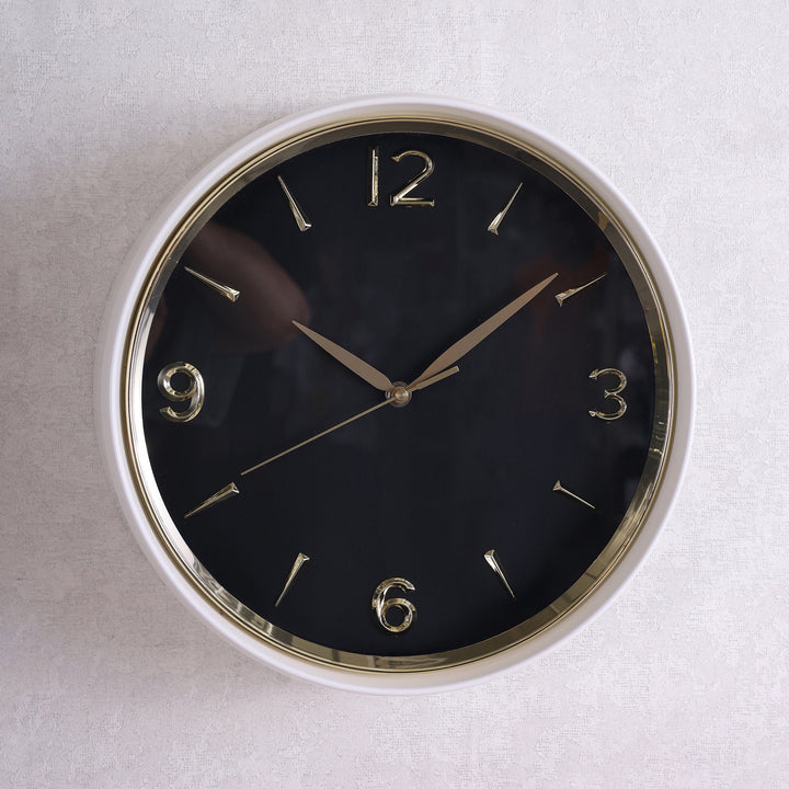 Minimal Wall Clock Black, White & Gold Premium Quality