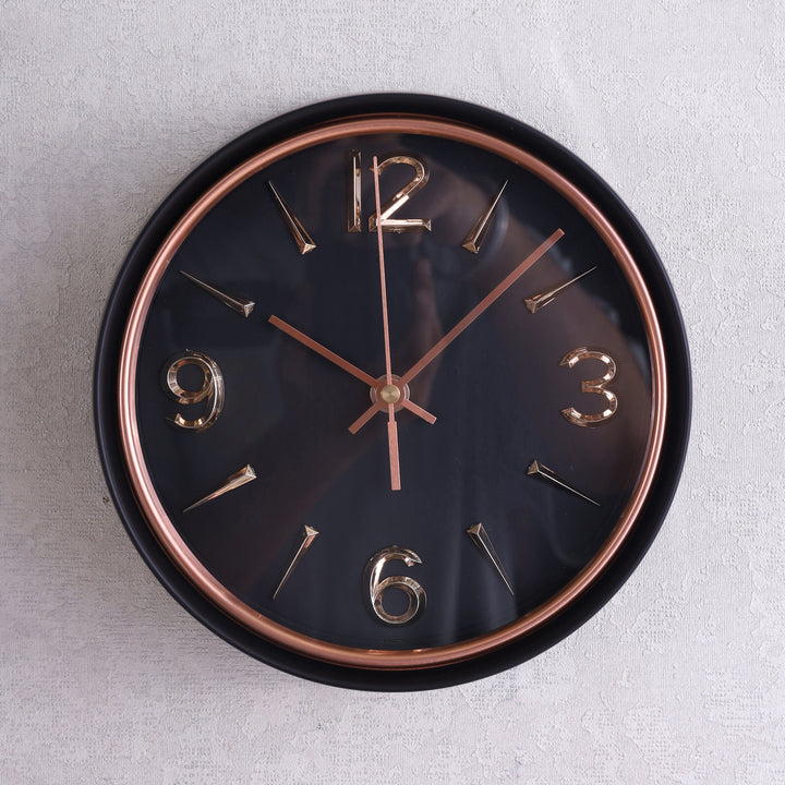 Minimal Wall Clock Black, Black & Rosegold Premium Quality