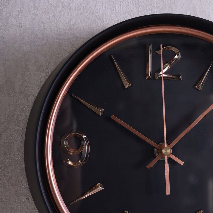 Minimal Wall Clock Black, Black & Rosegold Premium Quality