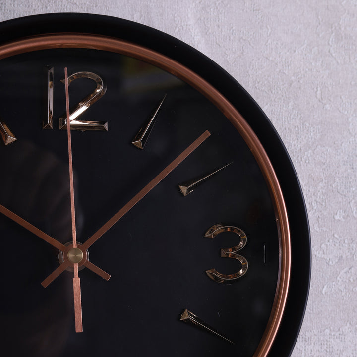 Minimal Wall Clock Black, Black & Rosegold Premium Quality