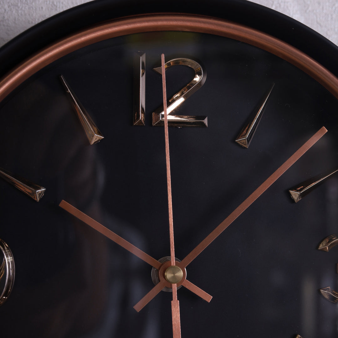 Minimal Wall Clock Black, Black & Rosegold Premium Quality