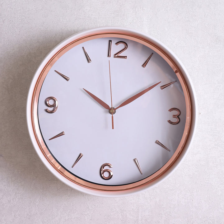 Minimal Wall Clock White, White & Rosegold Premium Quality