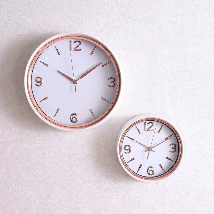 Minimal Wall Clock White, White & Rosegold Premium Quality