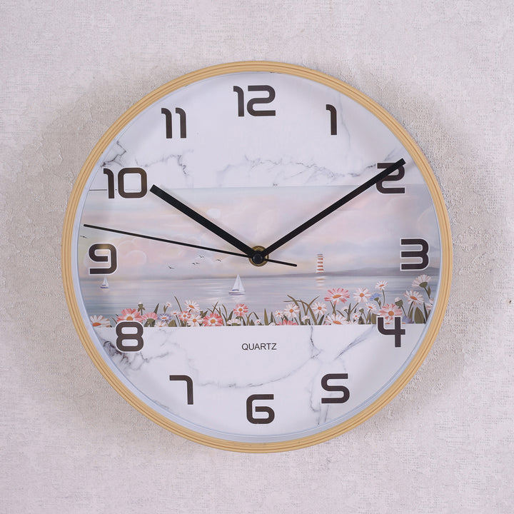 wooden clock with abstract texture