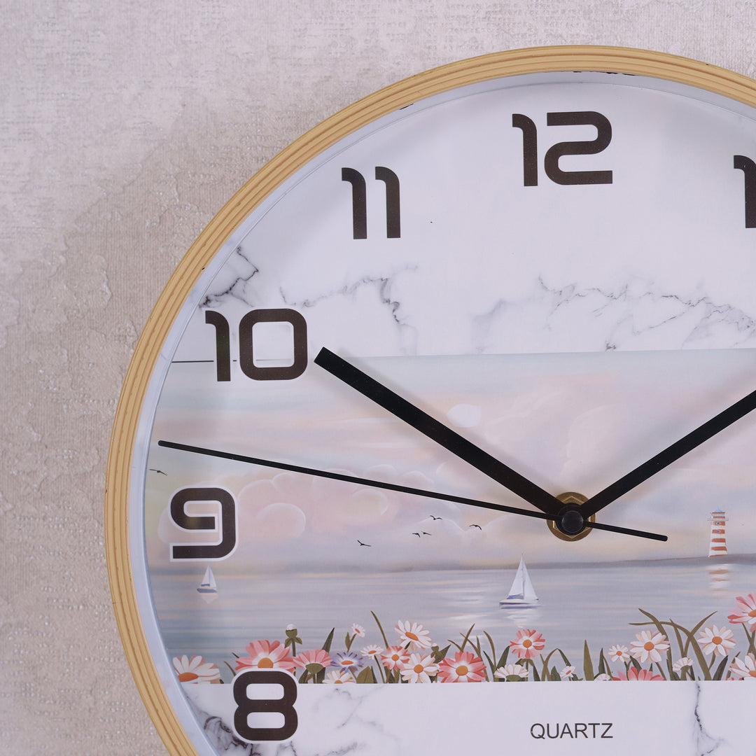 wooden clock with abstract texture