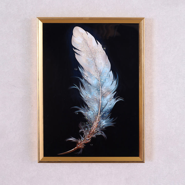 White&Turquoise Wing Crystal Painting 40x50 CM