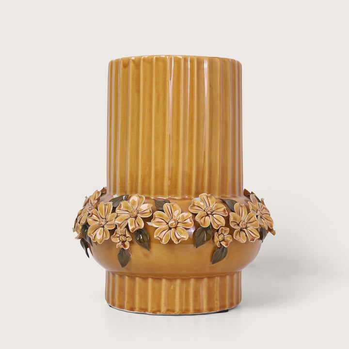 Trendy Ceramic Flower Vase Brown