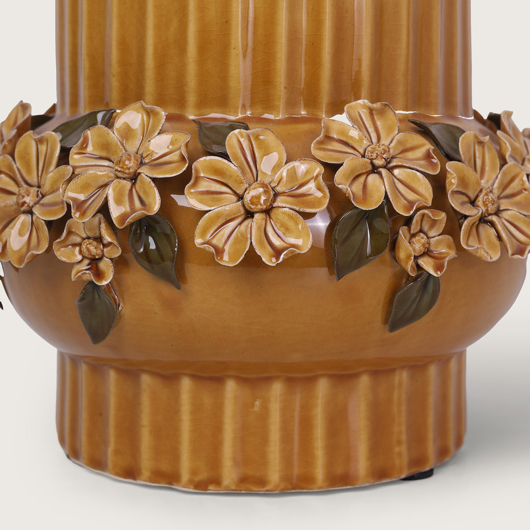 Trendy Ceramic Flower Vase Brown