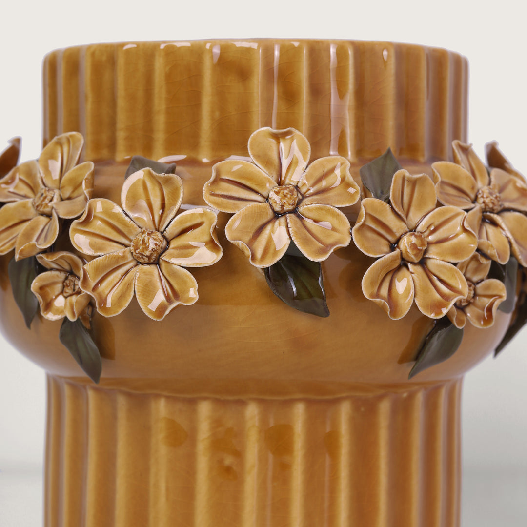 Royal Ceramic Flower Vase Brown