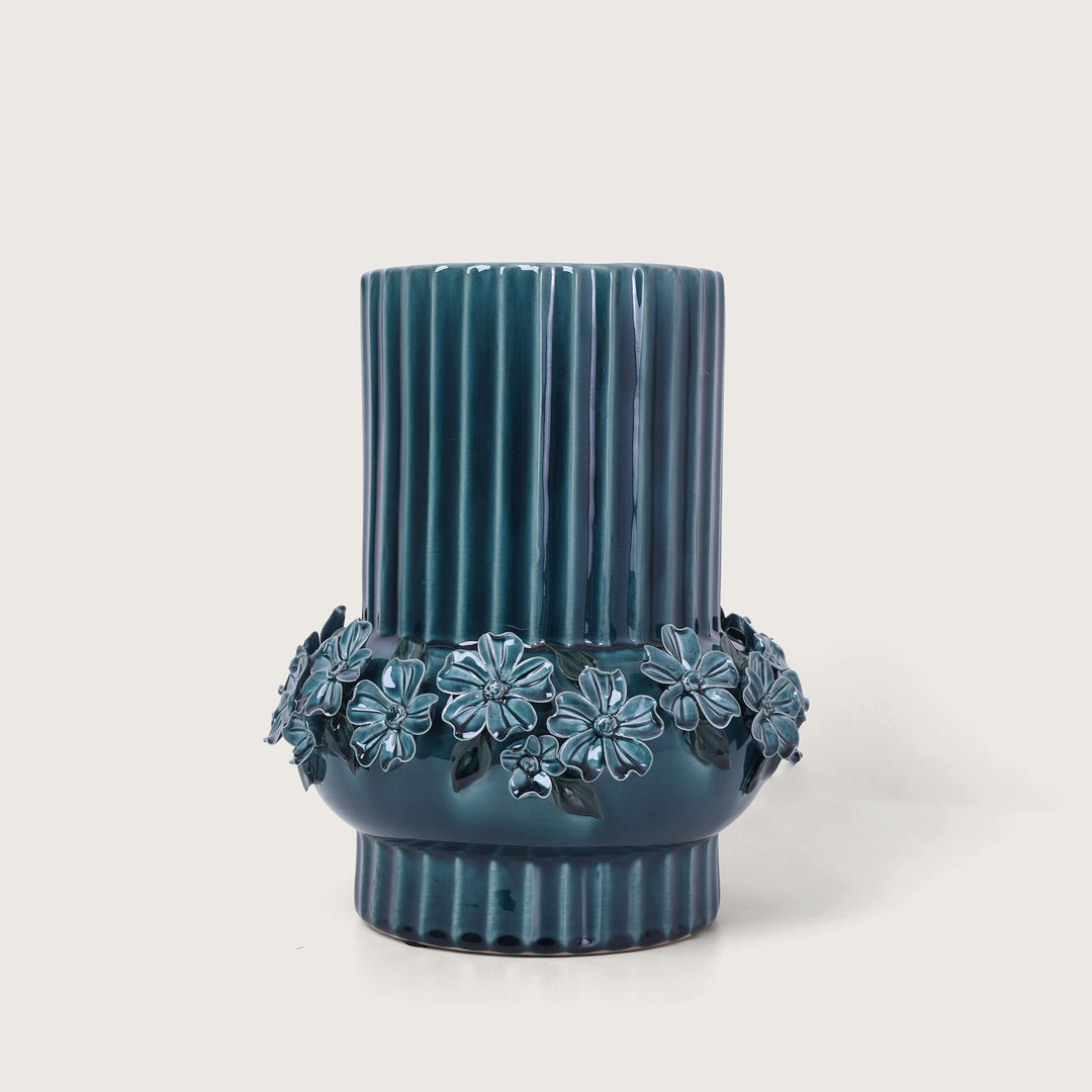 Trendy Ceramic Flower Vase Blue