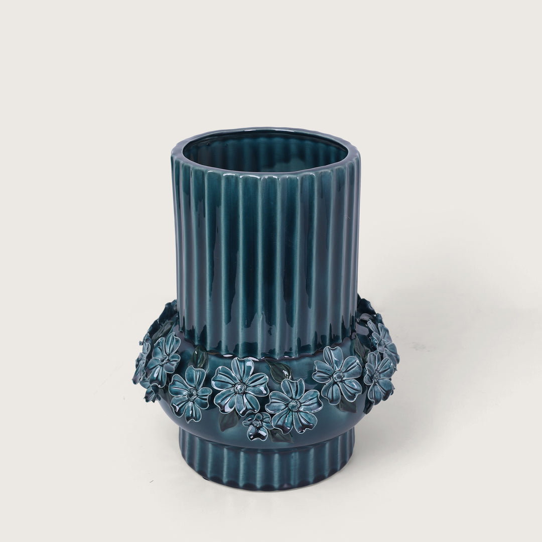 Trendy Ceramic Flower Vase Blue