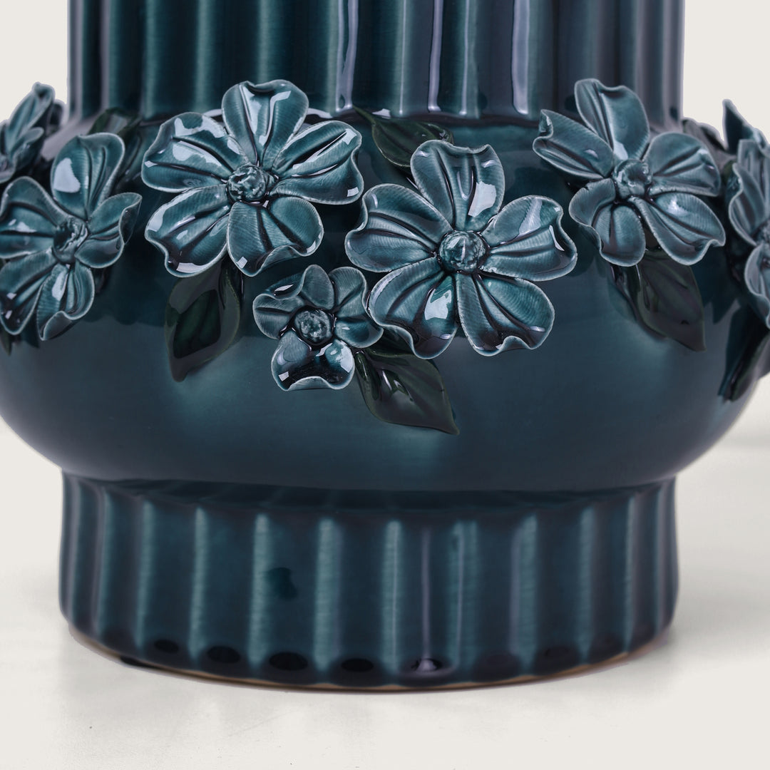 Trendy Ceramic Flower Vase Blue